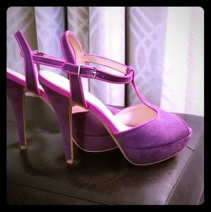 Elle T-Strap Peep Toe Heels